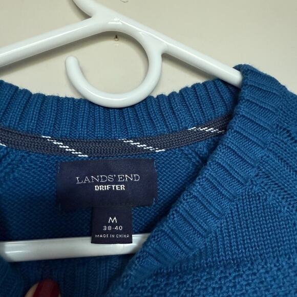 Lands End Drifter Mens Sweater Medium 38-40 Blue Red Crewneck Preppy Bundle Lot - Picture 6 of 11